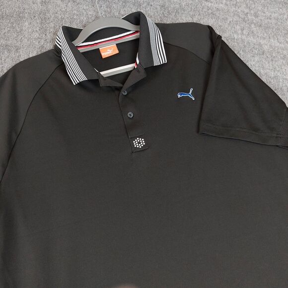 Puma Men's Size Large Polo Shirt Tech Mesh Cool Cell Black 560932 - Picture 1 of 10